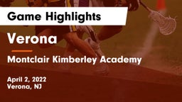 Verona  vs Montclair Kimberley Academy Game Highlights - April 2, 2022