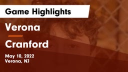 Verona  vs Cranford  Game Highlights - May 10, 2022