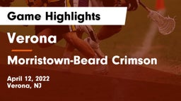 Verona  vs Morristown-Beard Crimson Game Highlights - April 12, 2022