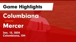 Columbiana  vs Mercer  Game Highlights - Jan. 13, 2024