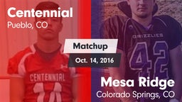 Matchup: Centennial High vs. Mesa Ridge  2016