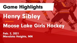 Henry Sibley  vs Moose Lake Girls Hockey Game Highlights - Feb. 2, 2021