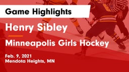 Henry Sibley  vs Minneapolis Girls Hockey Game Highlights - Feb. 9, 2021