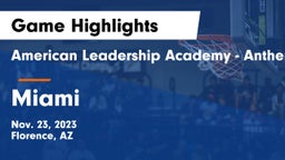 American Leadership Academy - Anthem South vs Miami  Game Highlights - Nov. 23, 2023