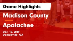 Madison County  vs Apalachee  Game Highlights - Dec. 10, 2019
