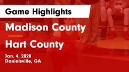 Madison County  vs Hart County  Game Highlights - Jan. 4, 2020