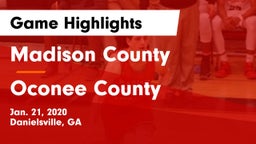 Madison County  vs Oconee County  Game Highlights - Jan. 21, 2020
