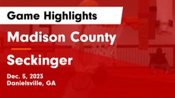 Madison County  vs Seckinger  Game Highlights - Dec. 5, 2023