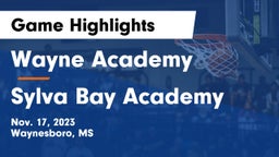 Wayne Academy  vs Sylva Bay Academy  Game Highlights - Nov. 17, 2023