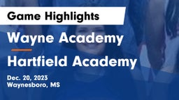 Wayne Academy  vs Hartfield Academy  Game Highlights - Dec. 20, 2023
