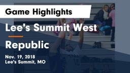 Lee's Summit West  vs Republic  Game Highlights - Nov. 19, 2018