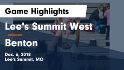 Lee's Summit West  vs Benton  Game Highlights - Dec. 6, 2018