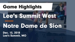 Lee's Summit West  vs Notre Dame de Sion  Game Highlights - Dec. 13, 2018