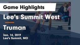 Lee's Summit West  vs Truman  Game Highlights - Jan. 14, 2019