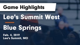 Lee's Summit West  vs Blue Springs  Game Highlights - Feb. 4, 2019