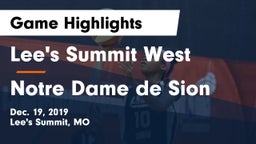 Lee's Summit West  vs Notre Dame de Sion  Game Highlights - Dec. 19, 2019