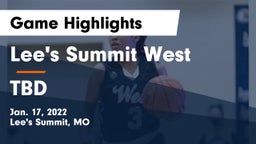 Lee's Summit West  vs TBD Game Highlights - Jan. 17, 2022