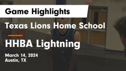 Texas Lions Home School vs HHBA Lightning Game Highlights - March 14, 2024