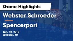Webster Schroeder  vs Spencerport  Game Highlights - Jan. 18, 2019