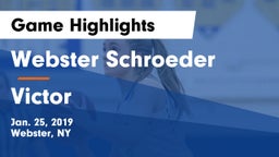 Webster Schroeder  vs Victor  Game Highlights - Jan. 25, 2019
