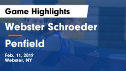 Webster Schroeder  vs Penfield  Game Highlights - Feb. 11, 2019