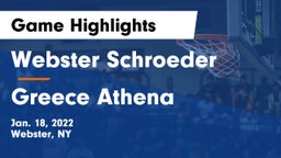 Webster Schroeder  vs Greece Athena  Game Highlights - Jan. 18, 2022