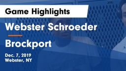 Webster Schroeder  vs Brockport  Game Highlights - Dec. 7, 2019