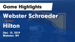 Webster Schroeder  vs Hilton  Game Highlights - Dec. 13, 2019