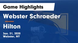 Webster Schroeder  vs Hilton  Game Highlights - Jan. 31, 2020