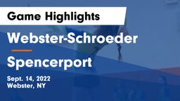 Webster-Schroeder  vs Spencerport  Game Highlights - Sept. 14, 2022