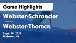 Webster-Schroeder  vs Webster-Thomas  Game Highlights - Sept. 20, 2022