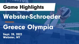 Webster-Schroeder  vs Greece Olympia  Game Highlights - Sept. 28, 2022