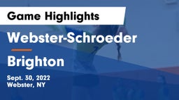 Webster-Schroeder  vs Brighton  Game Highlights - Sept. 30, 2022