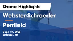 Webster-Schroeder  vs Penfield  Game Highlights - Sept. 27, 2023
