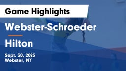 Webster-Schroeder  vs Hilton  Game Highlights - Sept. 30, 2023