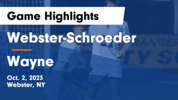 Webster-Schroeder  vs Wayne  Game Highlights - Oct. 2, 2023