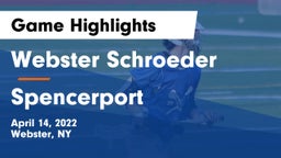 Webster Schroeder  vs Spencerport  Game Highlights - April 14, 2022
