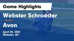 Webster Schroeder  vs Avon  Game Highlights - April 20, 2022