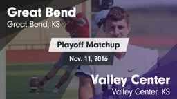Matchup: Great Bend High vs. Valley Center  2016