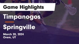 Timpanogos  vs Springville  Game Highlights - March 20, 2024