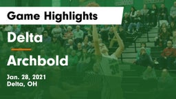 Delta  vs Archbold  Game Highlights - Jan. 28, 2021