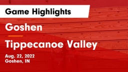 Goshen  vs Tippecanoe Valley  Game Highlights - Aug. 22, 2022