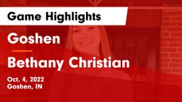Goshen  vs Bethany Christian  Game Highlights - Oct. 4, 2022