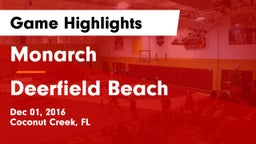 Monarch  vs Deerfield Beach  Game Highlights - Dec 01, 2016