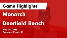 Monarch  vs Deerfield Beach  Game Highlights - Nov 28, 2016