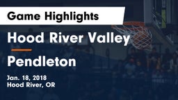 Hood River Valley  vs Pendleton  Game Highlights - Jan. 18, 2018