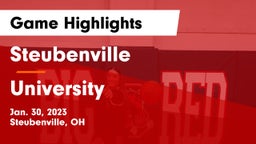 Steubenville  vs University  Game Highlights - Jan. 30, 2023