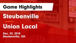 Steubenville  vs Union Local Game Highlights - Dec. 22, 2018