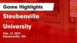 Steubenville  vs University  Game Highlights - Feb. 12, 2019