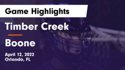 Timber Creek  vs Boone  Game Highlights - April 12, 2022